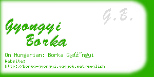 gyongyi borka business card